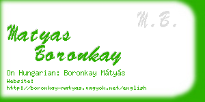 matyas boronkay business card